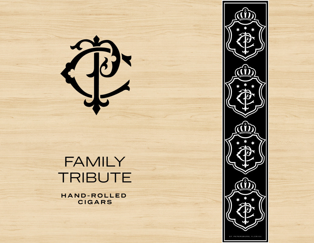 Family Tribute hand-rolled cigars logo and band artwork collection image