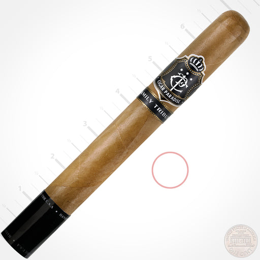 Cigar Paradise Family Tribute Connecticut Churchill 48x7 house blend cigar with Nicaraguan-grown Connecticut wrapper.