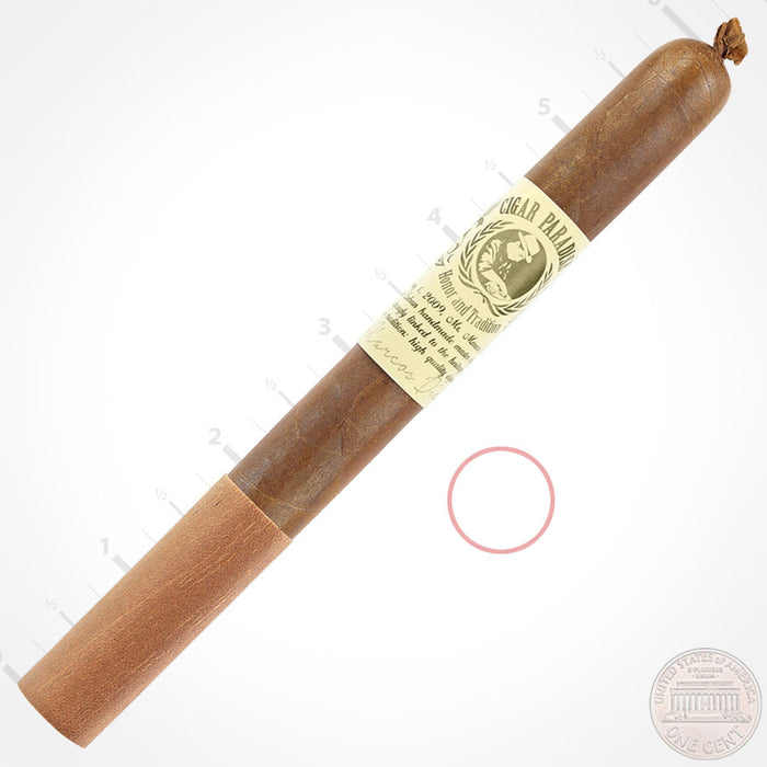 Honor & Tradition Sumatra Cedar Wrapped Lancero 38×6 house blend cigar with slender shape, Sumatra wrapper, cedar sleeve and distinctive pigtail cap